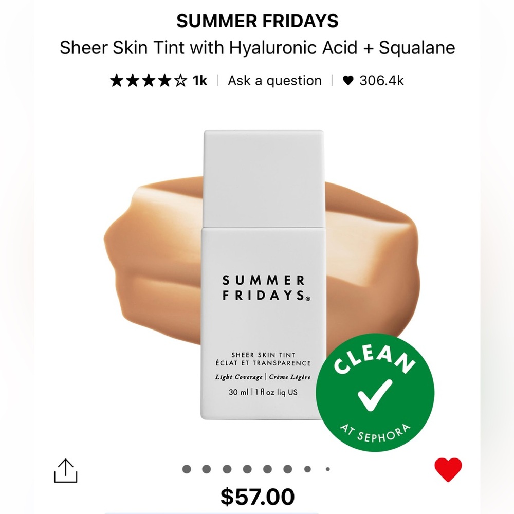 Summer Fridays sheer skin tint shade 5
